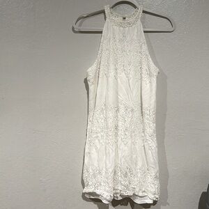 Charlotte Russe white halter top laced dress